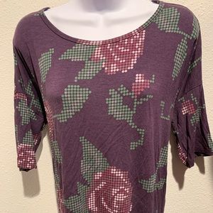 💜EUC LULAROE IRMA FLORAL PURPLE XS